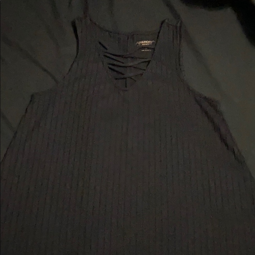 Black ribbed tank top